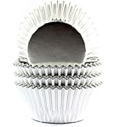Eoonfirst Foil Cupcake Liners Standard Baking Cups 100 Pcs (Silver)
