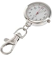 Mikikit Casual Pocket Watch: Clip- on Hanging Lapel Nurse Watch with Silicone Cover Pocket Watch ...