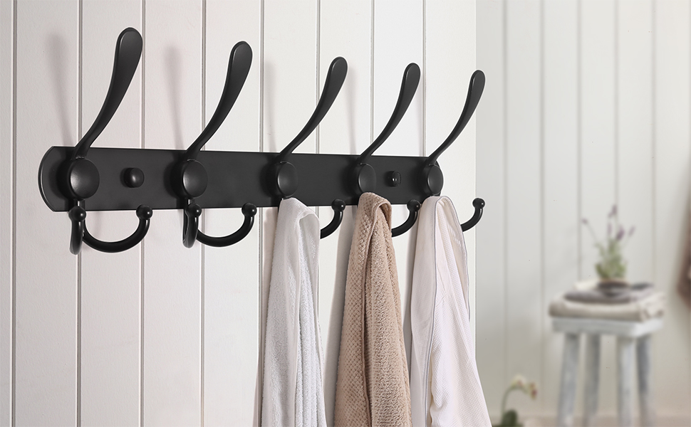 Stylish Wall Coat Hanger With 5 Tri Hooks