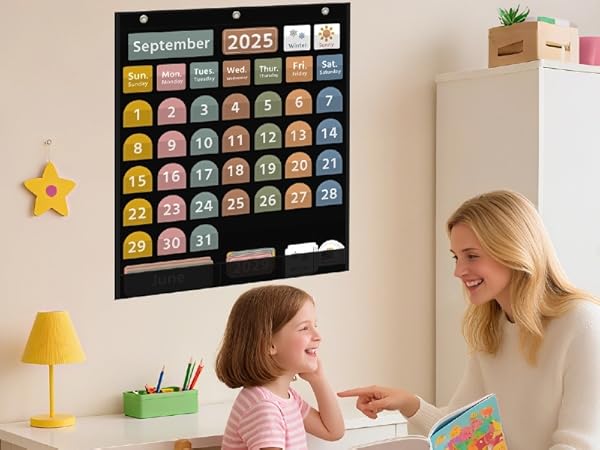 49 pockets calendar pocket chart