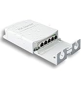 Poe Extender, 1 in 4 Out PoE+ Repeater, 10/100Mbps, Extends 250m, 60W Comply with IEEE802.3af/at ...