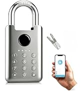 FALEISTON Heavy Duty Biometric Fingerprint Smart Padlock (Silver) | Digital Combination Lock with...