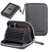 EcoVision Credit Card Holder RFID Card Case Wallet, Small Accordion Zipper Card Case Holder, Card...