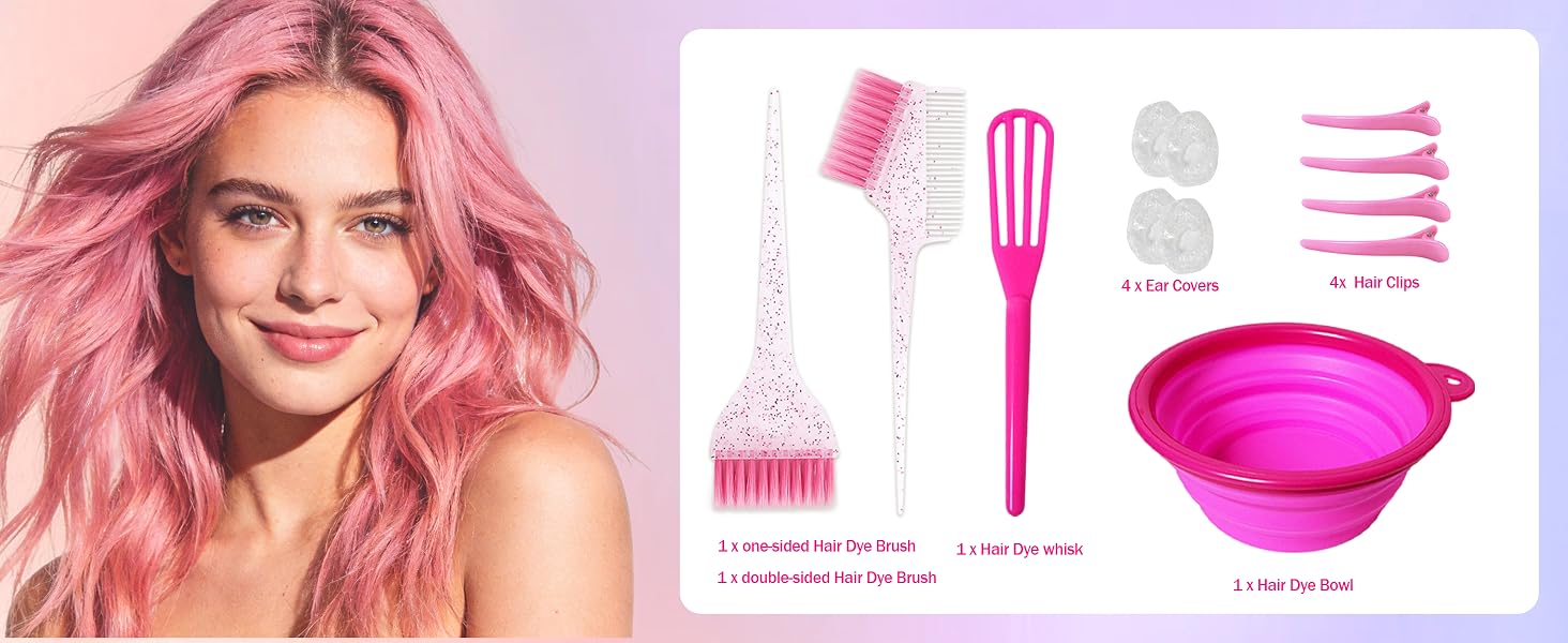 12 pcs Hair Dye Kit Professional Salon Tools with Hair Dye
