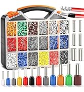 mankk 5150PCS Wire Ferrules Kits Silver Plated Copper Crimp Terminal Connector 18 Sizes AWG (2 4 ...