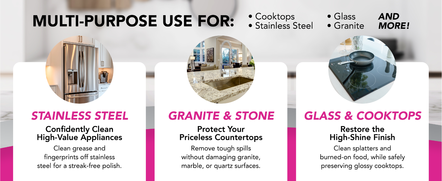 Multi-Purpose Use Sponges for Cooktop, stainless steel, glass, granite, and more!