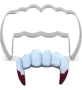 LILIAO Vampire Teeth Cookie Cutter for Halloween - 3.3 x 2.2 inches - Stainless Steel