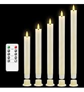 Nimiko LED Taper Candles Battery Operated,5 Pcs Real Wax Flameless Taper Candles with Remote,Batt...