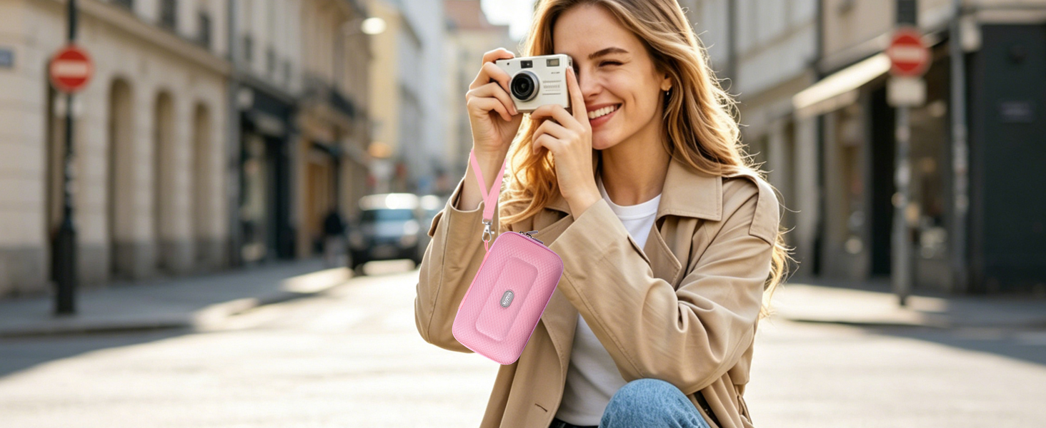 pink camera case