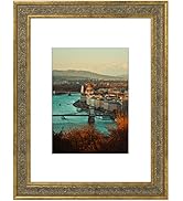 Golden State Art, 9X12 Photo Frame with White Mat for 6X8 Pictures & Real Glass, 1.25-Inch Wide, ...