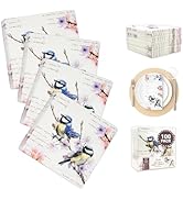 Decorably 100 Pack 3-Ply Bird Paper Napkins - 5x5in Disposable Bird Napkins for Bridal and Baby S...