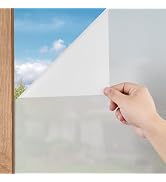 VEVOR Window Privacy Film, Static Cling Removable Frosted Glass Window Film for Bathroom, Non-Adh...