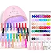 Beetles Gel Nail Polish Kit with U V Light - 35 Colors 68 Pcs Gel Polish Set One Color One Bottle...