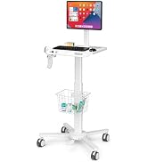 MB-C13-2T Lightweight Medical Trolley Cart for IPAD, Tablet with Keyboard Table, Basket, Scanner ...