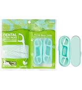 Green Bagged Dental Floss Picks 85 Count, Small Travel Size Tooth Flossers Toothpick Compact Case...