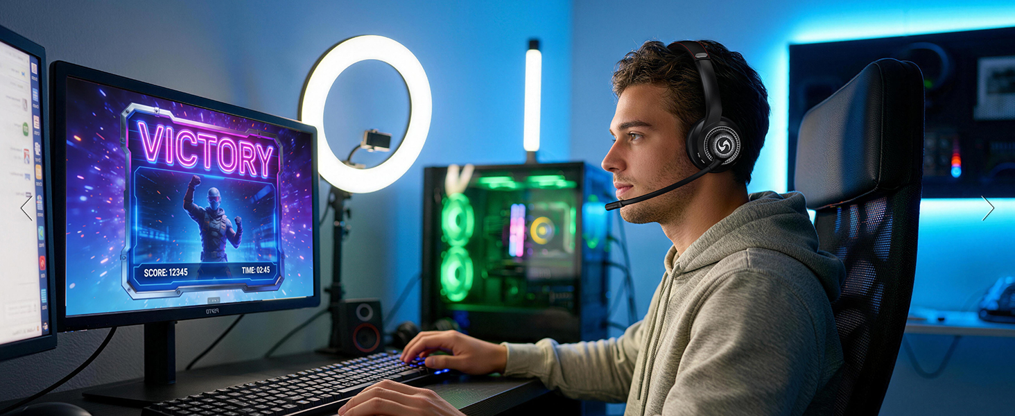 bluetooth headphone with mic for game