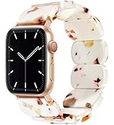 Newlibery Resin Stretchy Watch Bands Women Compatible with Apple Watch 38mm 40mm 41mm 42mm (S11/1...