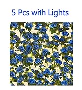 BLEUM CADE 5Pcs 41Ft Flower Garland Artificial Rose Vines with 32.8Ft String Lights, Cute Fake Ha...