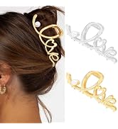 Banatra Hair Claw Clips Gold Medium Metal Clip Claws Fancy Hair Accessories for Women and Girls