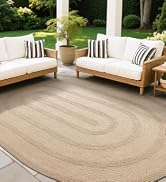 LUMI Jute Area Rug 4x6 Oval for Living Room, Natural Braided Woven Rugs Non Slip, Neutral Carpets...