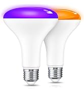 L LOHAS LED Orange and Purple Halloween Light Bulbs, 11Watt Light Bulbs E26 | LED BR30 Flood Ligh...