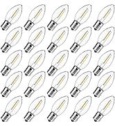Brightown 25 Pack C9 LED Christmas Light Bulbs, Clear Plastic C9 Shatterproof LED Bulbs Replaceme...
