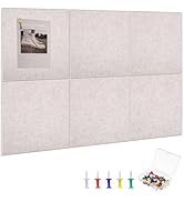 Thboxes Large Cork Board 36" x 24", 6 Pack Felt Wall Tiles with Colored Pushpins, Bulletin Board ...