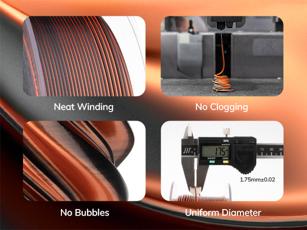 PLA 3D Printer Filament Silk Shiny PLA 1.75mm Dual Color Color Change Printing Filament