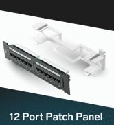 STEREN 12 Port Patch Panel Cat 5e- Patch Panel 12 Port - 12 Port Patch Panel Mount Ethernet - Cat...