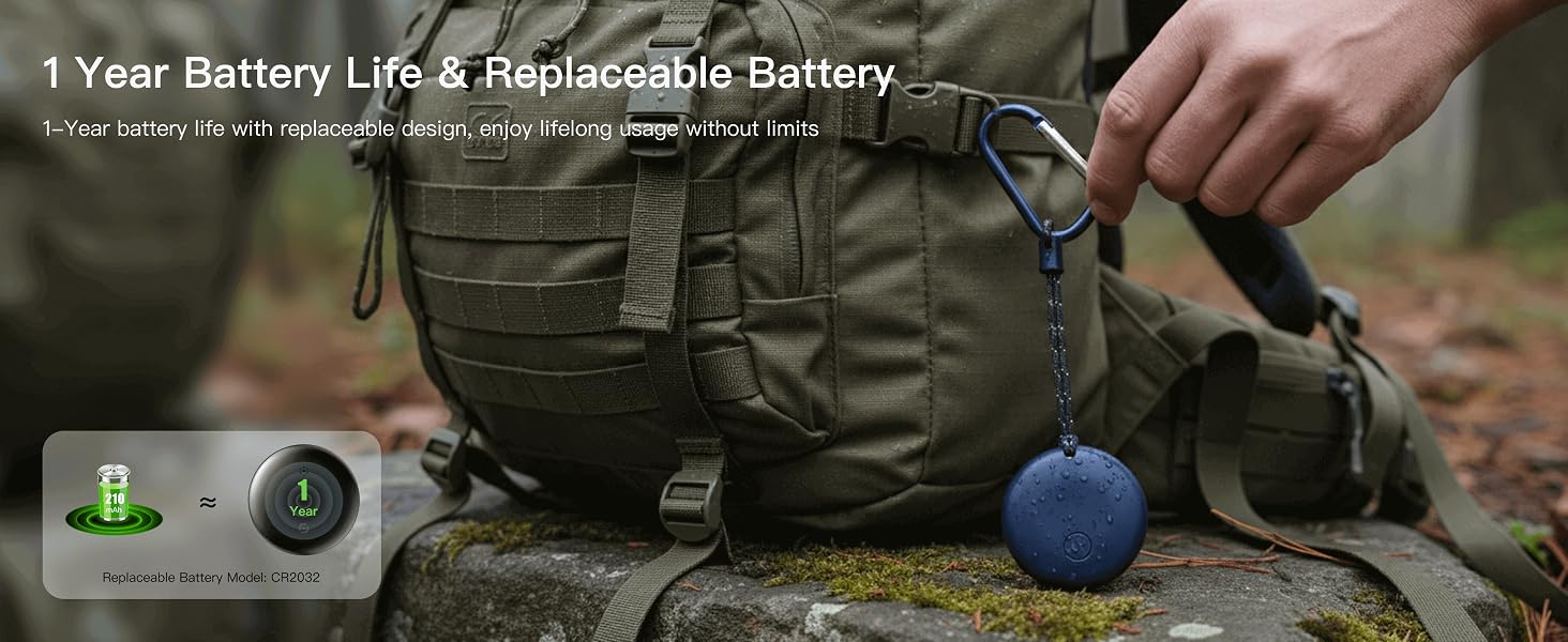 1 Year Battery Life & Replaceable Battery