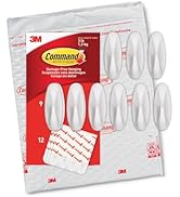 Command Medium Designer Hooks, 9 Hooks and 12 Strips, Damage-Free Hanging Wall Hooks with Adhesiv...