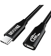 EKVUVKE USB-C Extension Cable 1.6FT 240W/20Gbps/4K@60Hz Video Output, USB 3.2 Gen 2 USB C Extende...