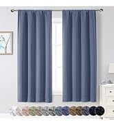 WelvetBLK Denim Blackout Curtains for Bedroom Living Room 63 Inch Length 2 Panels Set, Soft Solid...