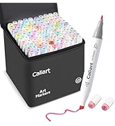 Caliart Pastel Markers, 100 Colors Dual Tip Art Markers Sketch Pens Permanent Alcohol Based, with...