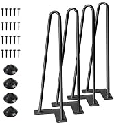 SMARTSTANDARD 16" Hairpin Furniture Legs, Metal Home DIY Projects for Nightstand, Coffee Table, D...