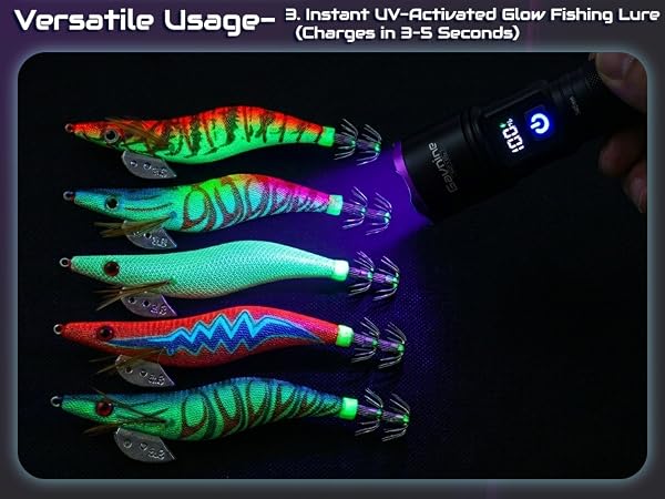 Instant UV-Activated Glow Fishing Lure (Charges in 3–5 Seconds)