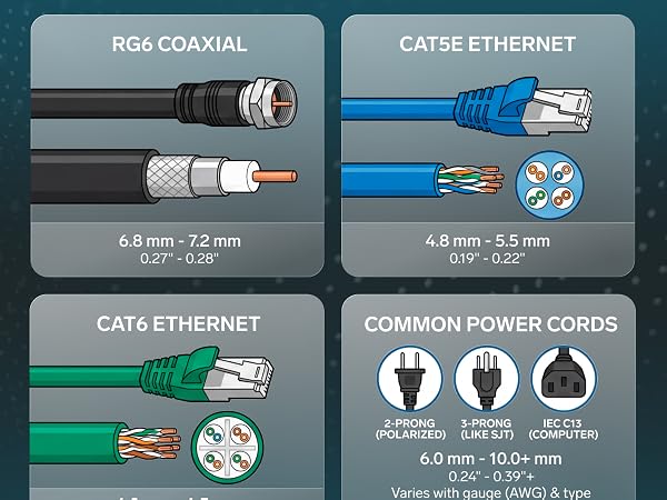 coaxial cables for wires