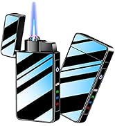 Arc Lighter, Jet Flame Torch Lighter Refillable Butane Electric Lighter 2 in 1, Premium USB Recha...