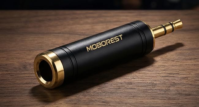 3.5mm to 1/4 Adapter, Pure Copper 1/8 Inch Male to 1/4 Inch (6.35mm) Jack Female Stereo Adapter