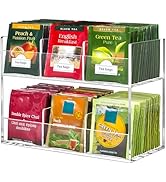 BEYGORM Acrylic Tea Bag Organizer for Tea Packets, No Assembly Required Display Holder for Counte...