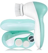Facial Cleansing Brush for Women, 3-in-1 Face Cleanser and Exfoliator Brush with 3 Brush Heads, 2...