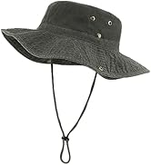 XXL Oversized Washed Boonie Sun Hats,Foldable Floppy Brim Hiking Hat for Big Heads,Cooling Hats w...