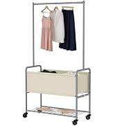 KEEGH Rolling Laundry Cart with Hanging Rack, Extra Large Laundry Sorter | Heavy Duty Frame, 360°...