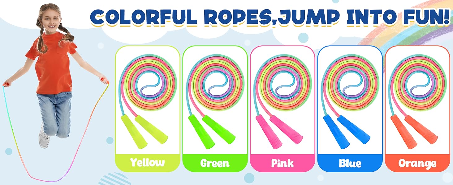 rope jump kids skipping adjustable fitness exercise outdoor jumping pack handle girls boys soft