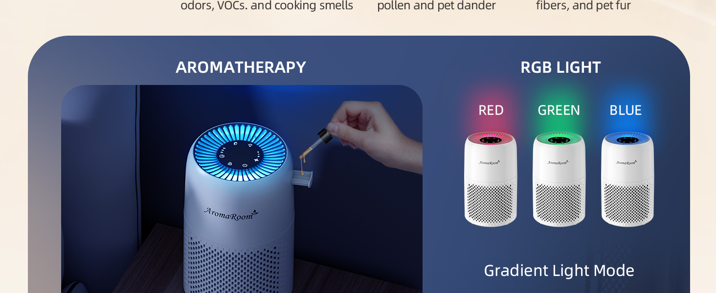 Air Purifier with Colorful Night Light