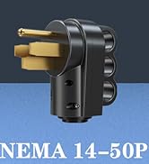 50 Amp RV Plug NEMA 14-50P Male Dryer Plug Connector