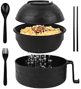 HUAKENER Microwave Ramen Bowl, 38 oz Microwave Ramen Bowl with Lid, Ramen Noodles Bowl with Spoon...