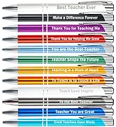 PASISIBICK 12 Pieces Greeting Teacher Ballpoint Pens Teachers' Appreciation Pen with Engraved Tha...