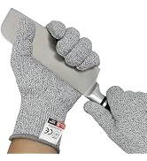 Exprosifux 2-Pair Food-Grade HPPE Level 5 Cut Resistant Gloves - Machine Washable & Breathable Me...
