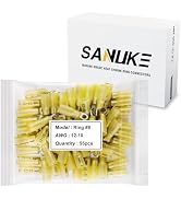 Sanuke 55Pcs 12-10 AWG - #8 Heat Shrink Ring Terminals 1.0mm Tinned Pure-Copper Marine Grade Wate...